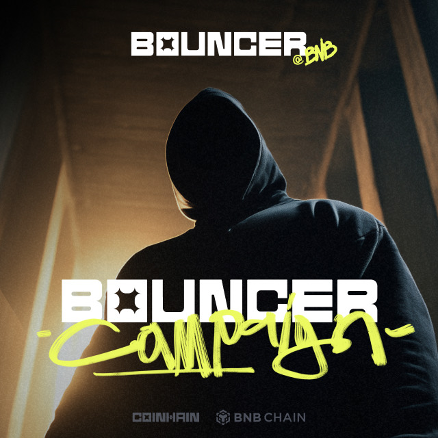 The Bouncer campaign key art, hand-lettered over a hooded figure.